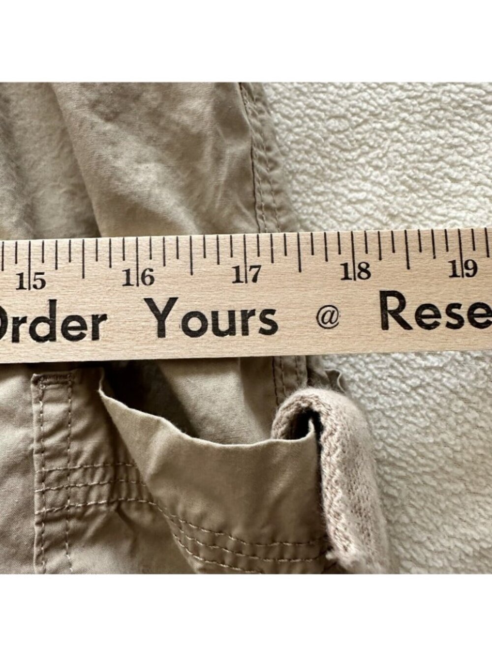 Khaki Cargo Pants Drawstring Waist Elastic Cuffs Adj Fit 5 Pockets Size Small - Picture 6 of 7